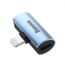 Перехідник AUX Baseus L46 Lightning to Lightning + Lightning blue