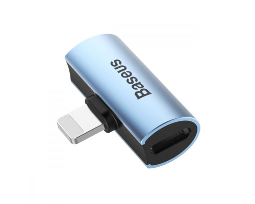Перехідник AUX Baseus L46 Lightning to Lightning + Lightning blue