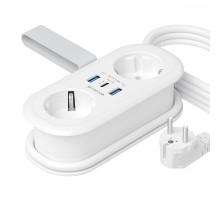 Мережевий фільтр Proove Supercoil 20W (2xAC + Type-C + 2xSB) 1.5m white 2003000220513 6901114450160