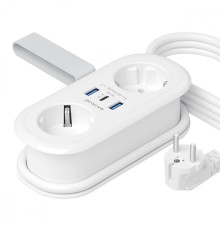 Мережевий фільтр Proove Supercoil 20W (2xAC + Type-C + 2xSB) 1.5m white 2003000220513 6901114450160