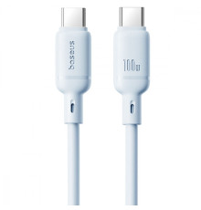 Кабель Baseus Silky Series Fast Charging Type-C to Type-C 100W (1m) blue 2003000229301 6932172668877