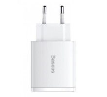 МЗП Baseus Compact Quick Charger 30W QC+ PD (1Type-C + 2USB) white