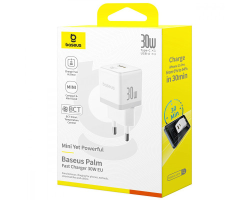 МЗП Baseus Palm Fast Charger Type-C+USB 30W black 2003000230994 6932172672478