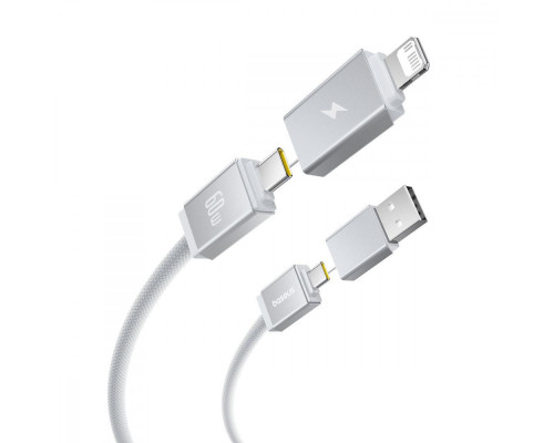 Кабель Baseus Versatile Two-for-Two Fast Charging Cable USB+Type-C to Type-C+Lightning 60W 2m black 2003000231205 6932172684686