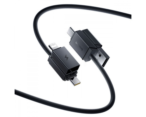 Кабель Baseus Versatile Two-for-Two Fast Charging Cable USB+Type-C to Type-C+Lightning 60W 2m black 2003000231205 6932172684686