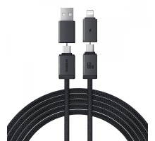 Кабель Baseus Versatile Two-for-Two Fast Charging Cable USB+Type-C to Type-C+Lightning 60W 2m black 2003000231205 6932172684686