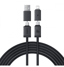 Кабель Baseus Versatile Two-for-Two Fast Charging Cable USB+Type-C to Type-C+Lightning 60W 2m black 2003000231205 6932172684686