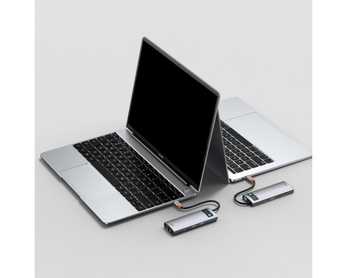 USB-Хаб Baseus Metal Gleam Series 8-in-1 Type-C gray