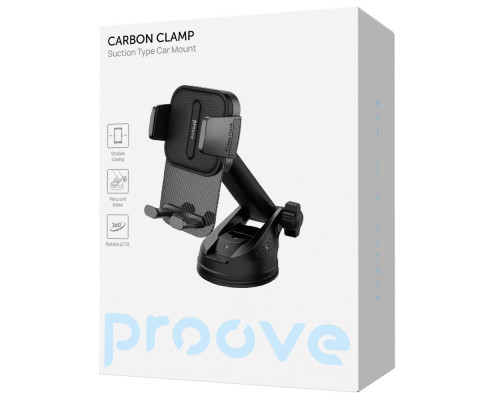 Автомобільний тримач Proove Carbon Clamp Suction Type Car Mount black 2003000298796 6901115681686