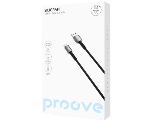 Кабель Proove Silicraft USB to Type-C 3A (1m) black 2003000244038 6901119500624