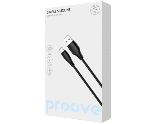 Кабель Proove Simple Silicone USB to Type-C 3A (2m) black 2003000244076 6901119760943