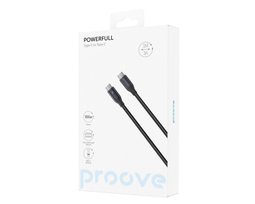 Кабель Proove PowerFull Type-C to Type-C 100W (1m) black