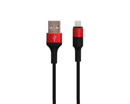 Кабель USB Hoco X26 Xpress Charging Lightning Колір Чорно-Червоний 6957531080190