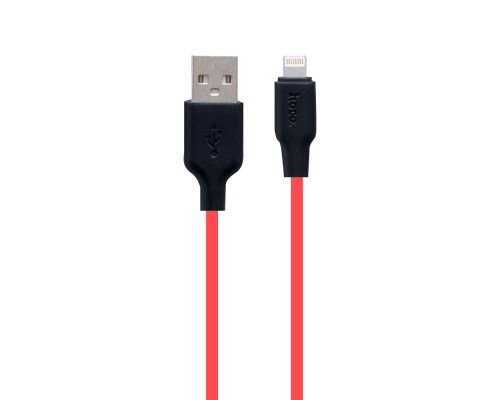 Кабель USB Hoco X21 Plus Silicone Lightning Колір Чорно-Червоний 6931474711823