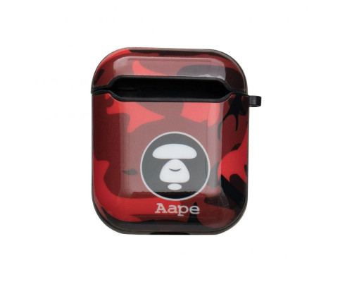 Футляр для Навушників Airpods 1/2 Glossy Brand Колір 12, Aape red