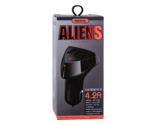 Автомобільний Зарядний Пристрій Remax RC-C304 3 USB 4.2A Колір Чорний 6954851258414
