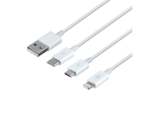 Кабель USB Baseus USB to Micro / Lightning / Type-C 3.5A 1.5m CAMLTYS Колір Бiлий, 02