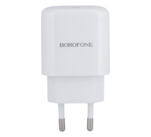 Мережевий Зарядний Пристрій Borofone BN3 Premium PD 20W Type-C to Lightning QC3.0 Колір Бiлий 6931474748072