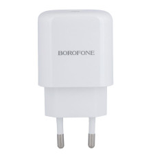 Мережевий Зарядний Пристрій Borofone BN3 Premium PD 20W Type-C to Lightning QC3.0 Колір Бiлий 6931474748072