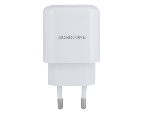 Мережевий Зарядний Пристрій Borofone BN3 Premium PD 20W Type-C to Lightning QC3.0 Колір Бiлий 6931474748072