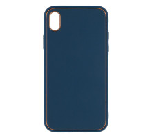 Чохол Leather Gold with Frame without Logo для iPhone Xr Колір 14, Navy Blue 2020000265061