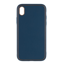 Чохол Leather Gold with Frame without Logo для iPhone Xr Колір Navy Blue 2020000265061