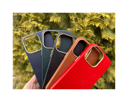 Чохол Leather Case Gold Buttons для iPhone 13 Pro Колір 5, Red 2020000262695