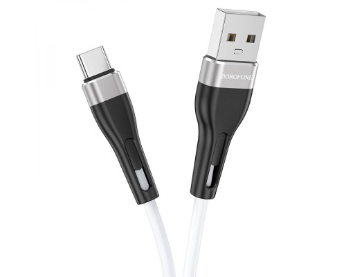 Кабель USB Borofone BX46 Rush silicone Type-C Колір Бiлий