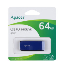 USB флеш-накопичувач Apacer AH334 64gb Колір Синий 4712389910684