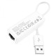 Перехідник Hoco UA22 USB to Ethernet adapter (100 Mbps) Колір Бiлий