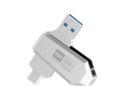 USB флеш-накопичувач XO U50 USB3.0+Type C 64GB Колір Стальной 6920680869145