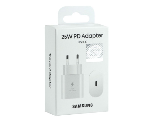 Мережевий Зарядний Пристрій Samsung 1USB-C PD/QC 25W 1:1 Колір Бiлий 2020000385790