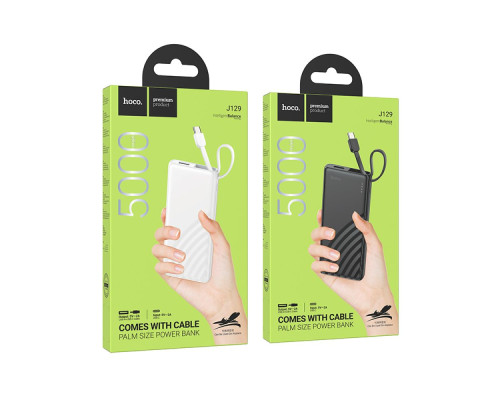 Універсальна Мобільна Батарея Power Bank Hoco J129 Nature with cable(USB-C) 5000mAh Колір Чорний 6942007623995