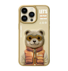 Чохол TPU+PC Nimmy 3D with Metal Buttons для iPhone 15 Колір Bear Khaki 2020000410522
