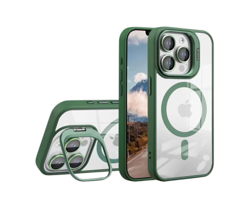 Чохол TPU+PC+Metal Stand Case with MagSafe and Camera Lenses для iPhone 14 Pro Max Колір Green 2020000407737