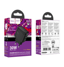 Мережевий Зарядний Пристрій Hoco CS61A 1USB/1USB-C PD/QC 30W Колір Чорний 6942007638425 ma35804_3605219