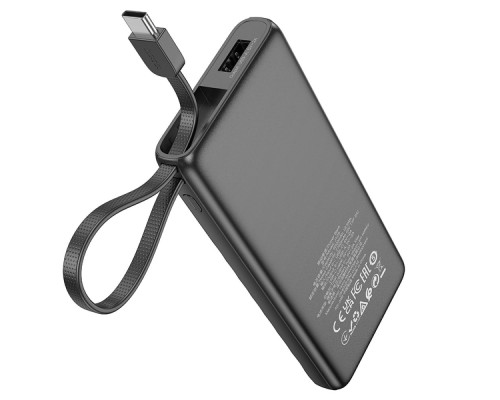 Універсальна Мобільна Батарея Power Bank Hoco J129 Nature with cable(USB-C) 5000mAh Колір Чорний 6942007623995