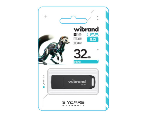 USB флеш-накопичувач Wibrand 32gb Mink Колір Чорний 4820124241365