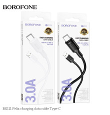 Кабель USB Borofone BX111 Type-C 3A М'ята упаковка Колір Чорний 2020000433170