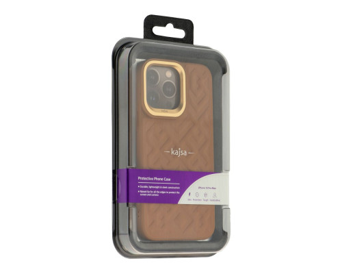 Чохол Kajsa Briquette Collection Rhombus для iPhone 14 Pro Max Колір Brown 4894505118881