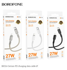 Кабель USB Borofone BX116 PD27W Type-C to Lightning Колір Чорний 6941991119712 ma37159_3610581