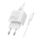 Мережевий Зарядний Пристрій Borofone BAS44A 1USB-C/1USB PD/QC 20W+Type-C to Lightning Колір Бiлий 6941991113857 ma35138_3345029