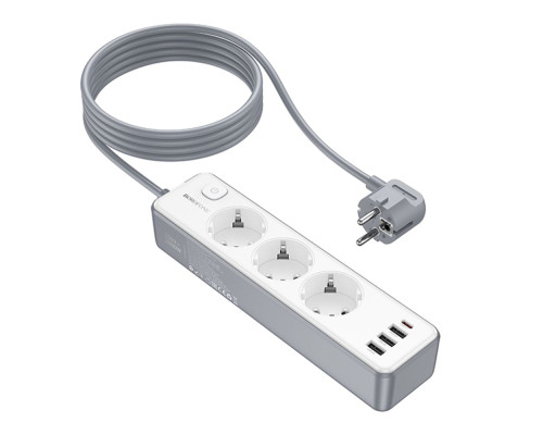 Мережевий Подовжувач Borofone BAC9 (PD20W/1C3A)(EU)(L=2M) Колір Бiлий 6941991116650 ma35770_3605168