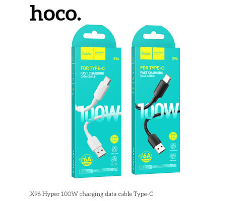 Кабель USB Hoco X96 Type-C 6A 100W Колір Бiлий 6931474799111 ma37707_3663979