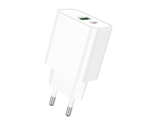 Мережевий Зарядний Пристрій Borofone BA88A 1USB-C/1USB PD/QC 20W Колір Чорний 6941991118456 ma36575_3608605