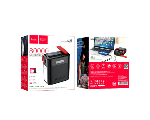 Універсальна Мобільна Батарея Power Bank Hoco J143 Title 22.5W+PD20W 80000 mAh Колір Чорний 6942007641142
