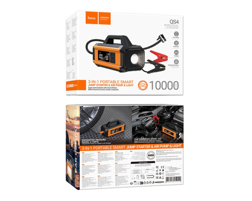 Універсальна Мобільна Батарея Hoco QS4 Air Pump/Jump Starter/Power Bank(10000mAh) Колір Чорний 6942007642552 ma36431_3608144