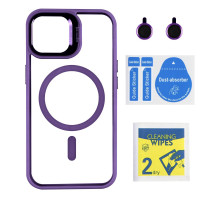 Чохол TPU+PC+Metal Stand Case with MagSafe and Camera Lenses для iPhone 16 Pro Max Plum ma36952_3609649 2020000468851