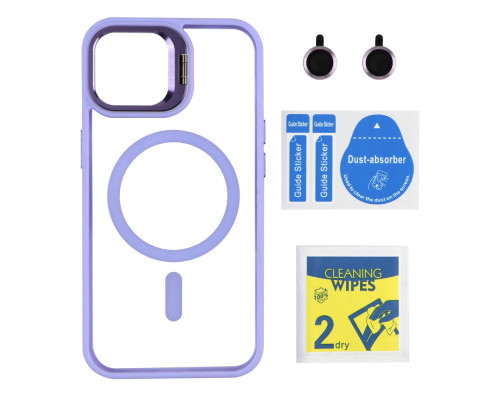 Чохол TPU+PC+Metal Stand Case with MagSafe and Camera Lenses для iPhone 16 Pro Max Колір Plum 2020000468851 ma36952_3609649