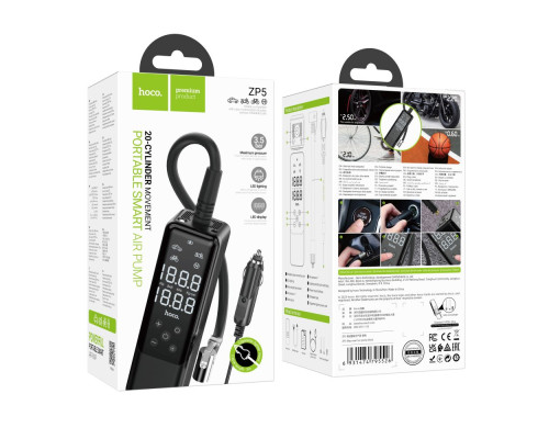 Автомобільний Компресор Hoco ZP5 М'ята упаковка Колір Чорний 2020000481829 ma38347_3668345